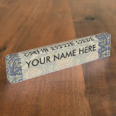 William Morris Tudor Roos Wallpaper Naambordje (Zijkant)