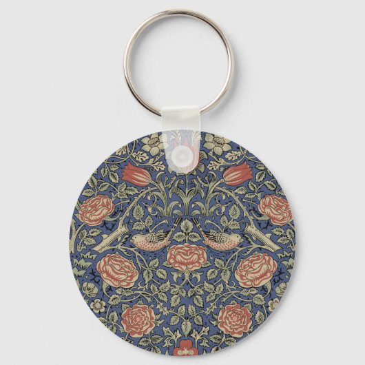 William Morris Tudor Roos Wallpaper Sleutelhanger (Voorkant)