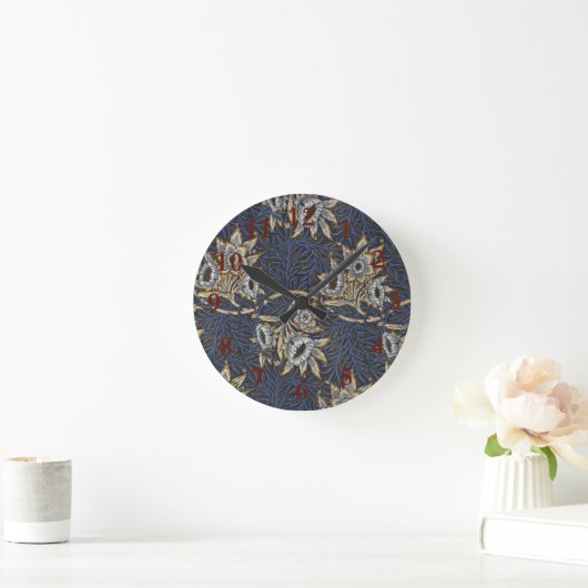 william morris tulip and willow tapestry pattern ronde klok (Huis)