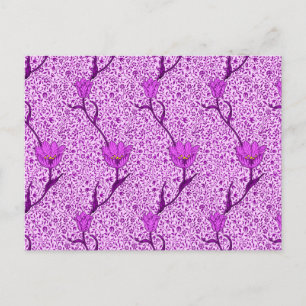 William Morris Tulip Damask, Violet en Orchid Pos Briefkaart