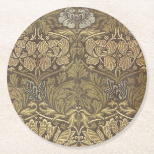 William Morris Tulip en Roos Pattern Ronde Kartonnen Onderzetter