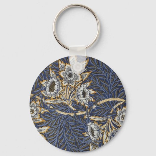 William Morris Tulip en Willow Floral Pattern Sleutelhanger (Voorkant)