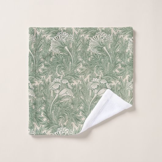 William Morris tulip fond textile vert (Gant de toilette)