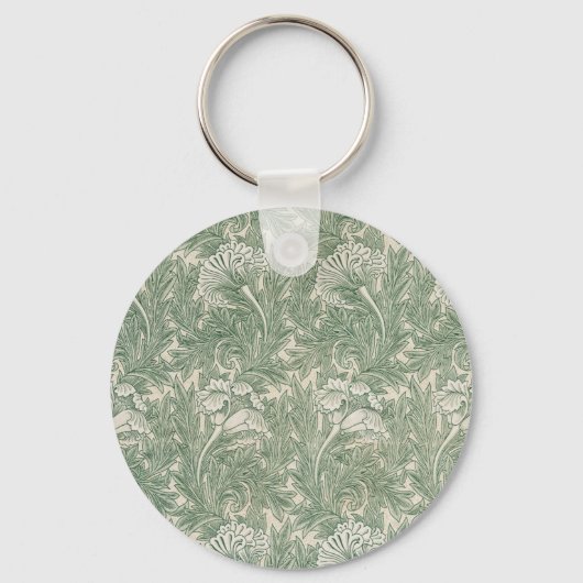 william morris tulip wallpaper groen sleutelhanger (Voorkant)