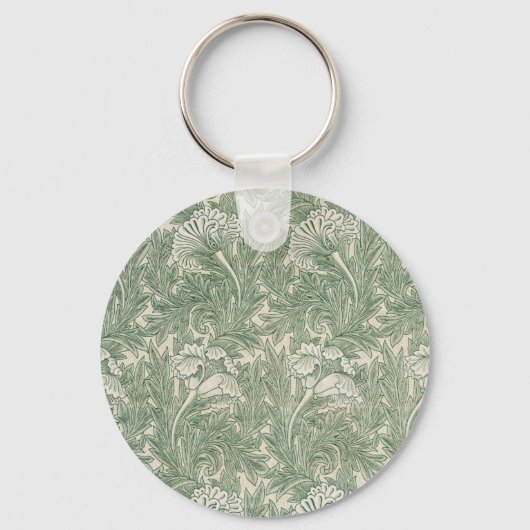 william morris tulip wallpaper groen sleutelhanger (Voorkant)