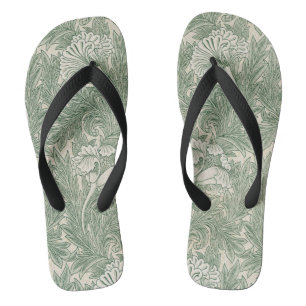 william morris tulip wallpaper groen teenslippers
