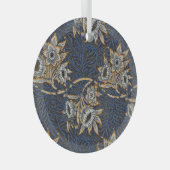 William Morris Tulip Willow Blauw Patroon Glas Ornament (Voorkant Rechts)