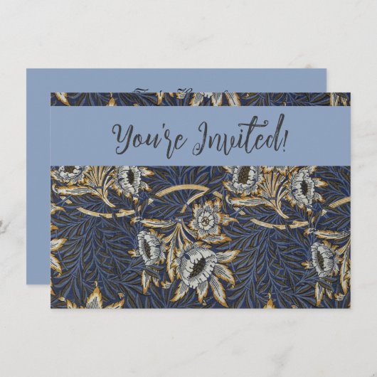 William Morris Tulip Willow Blauw Patroon Kaart (Voorkant / Achterkant)