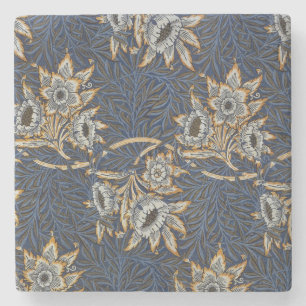 William Morris Tulip Willow Blauw Patroon Stenen Onderzetter