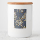 William Morris Tulip Willow Blauw Patroon Voedselcontainer Etiket (Voorkant)