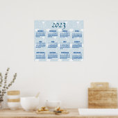 William Morris Tulips White Pattern 2023 Calendar Poster (Keuken)