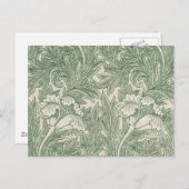 William Morris tulp behang textiel groen Briefkaart (Voorkant / Achterkant)