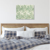 William Morris tulp behang textiel groen Canvas Afdruk (Insitu (Slaapkamer))