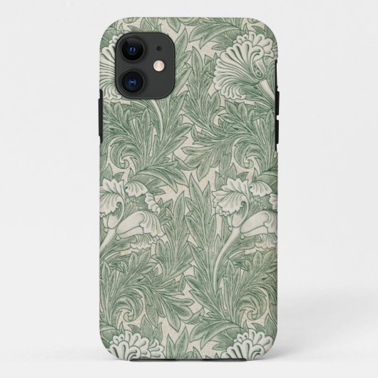 William Morris tulp behang textiel groen Case-Mate iPhone Case (Achterkant)