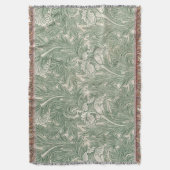 William Morris tulp behang textiel groen Deken (Voorkant Verticaal)