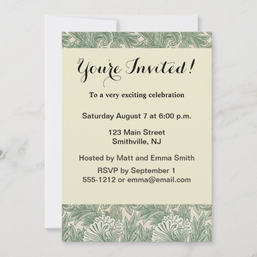 William Morris tulp behang textiel groen Kaart (Voorkant)