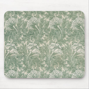 william morris tulp behang textiel groen muismat
