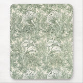 William Morris tulp behang textiel groen Muismat (Voorkant)