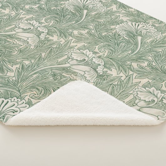 William Morris tulp behang textiel groen Sherpa Deken (3/4)