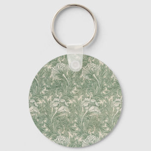 william morris tulp behang textiel groen sleutelhanger