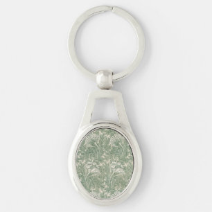 William Morris tulp behang textiel groen Sleutelhanger