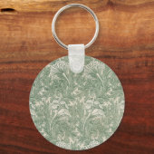 william morris tulp behang textiel groen sleutelhanger (Voorkant)