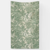 William Morris tulp behang textiel groen Spandoek (Verticaal)