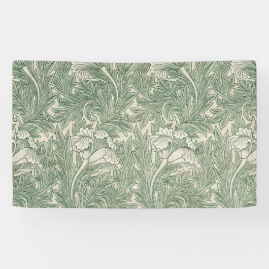 William Morris tulp behang textiel groen Spandoek (Horizontaal)
