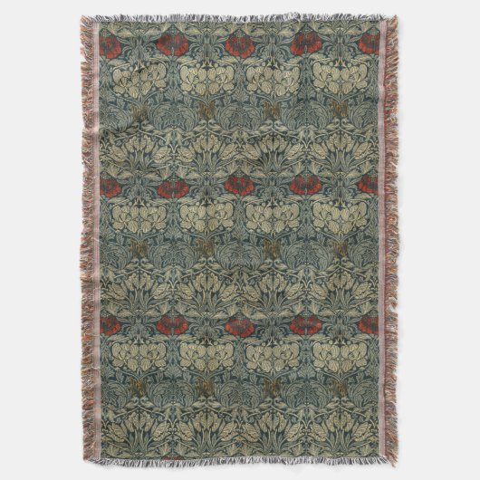 William Morris  Tulp & Roos Bloemenpatroon Deken (Voorkant Verticaal)