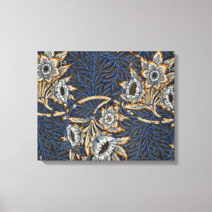 William Morris Tulp Wilgenpatroon Blauwe Bloem Canvas Afdruk