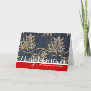 William Morris Tulp Wilgenpatroon Blauwe Bloem Feestdagen Kaart