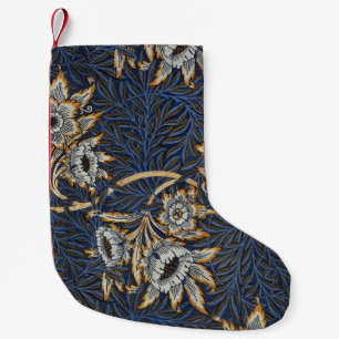 William Morris Tulp Wilgenpatroon Blauwe Bloem Kleine Kerstsok