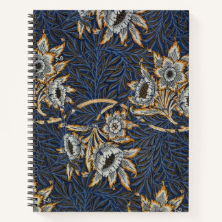 William Morris Tulp Wilgenpatroon Blauwe Bloem Notitieboek