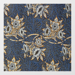 William Morris Tulp Wilgenpatroon Blauwe Bloem Raamsticker