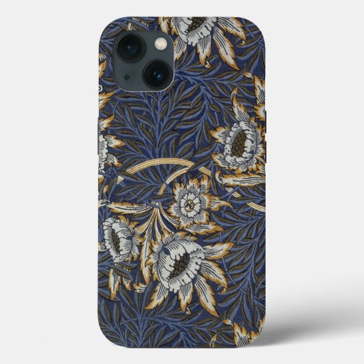 William Morris Tulp Wilgenpatroon Blauwe Bloemen Case-Mate iPhone Case (Achterkant)