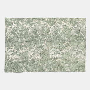 William Morris Tulpenbehang Klassiek Groen Theedoek