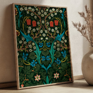 William Morris Tulpenpatroon Vintage Stof Kunst Poster
