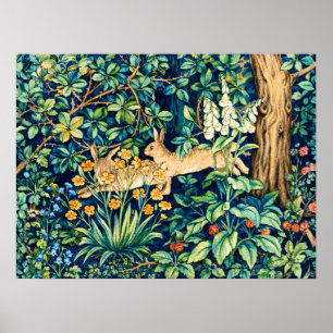 William Morris "Twee hazen" Wilde konijnen Poster