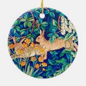 William Morris "Two Hares" Wild Rabbits Print Keramisch Ornament (Achterkant)