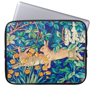 William Morris "Two Hares" Wild Rabbits Print Laptop Sleeve