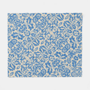 William Morris Venetiaans Blauw Bloemtegeltjes Kun Fleece Deken