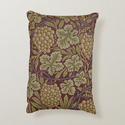 William Morris Vine Grape Red Art Accent Kussen (Achterkant (Verticaal))