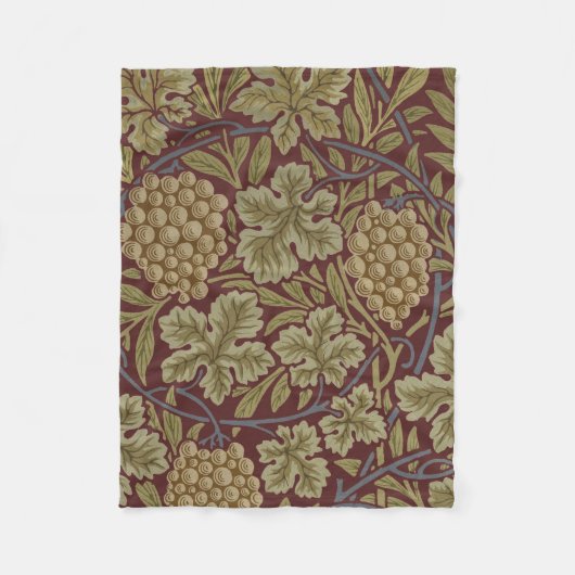 William Morris Vine Grape Red Art Fleece Deken (Voorkant)