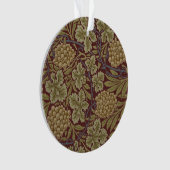 William Morris Vine Grape Red Art Ornament (voorkant)