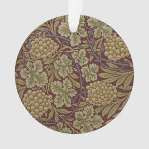 William Morris Vine Grape Red Art Ornament