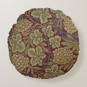 William Morris Vine Grape Red Art Rond Kussen