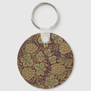 William Morris Vine Grape Red Art Sleutelhanger