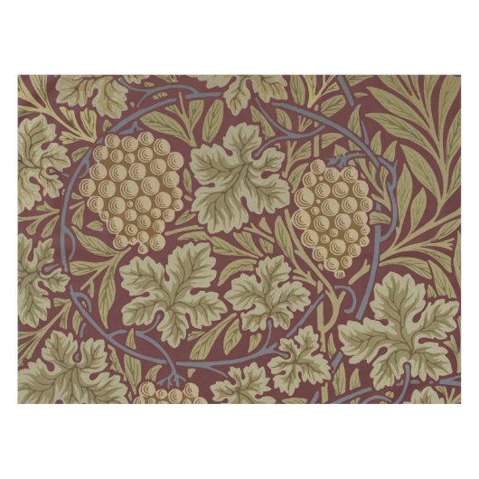 William Morris Vine Grape Red Art Tafelkleed (Voorkant (Horizontaal))