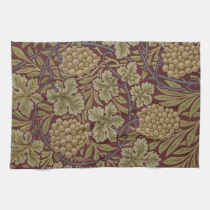 William Morris Vine Grape Red Art Theedoek