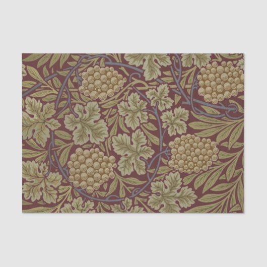 William Morris Vine Grape Red Art Tissuepapier (Voorkant)